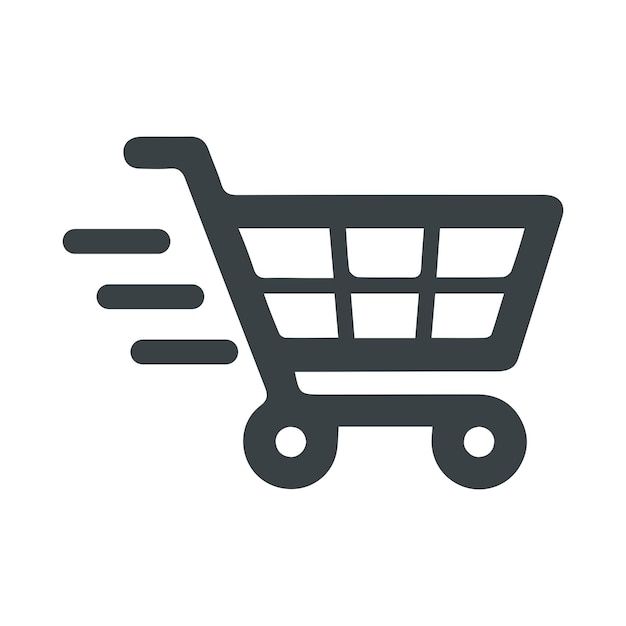 Ícone de carrinho de compras rápido vetor premium